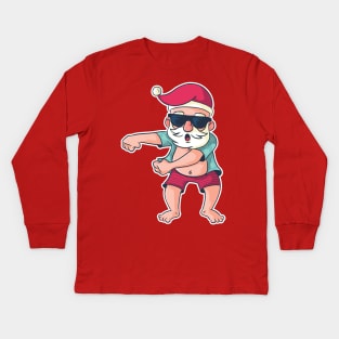 Flossing Santa Kids Long Sleeve T-Shirt